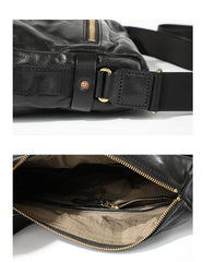 Casual Black Leather Mens Cool Side Bags Messenger Bag Brown Postman Courier Bags for Men - iwalletsmen