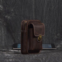 Brown Leather Cigarette Bag Holster Waist Pouches Waist Bag Belt Pouch Belt Bag For Men - iwalletsmen