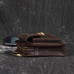 Brown Leather Cigarette Bag Holster Waist Pouches Waist Bag Belt Pouch Belt Bag For Men - iwalletsmen