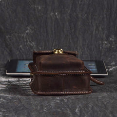 Brown Leather Cigarette Bag Holster Waist Pouches Waist Bag Belt Pouch Belt Bag For Men - iwalletsmen