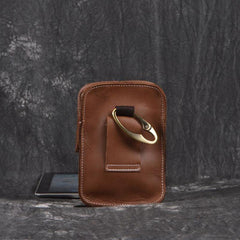 Brown Leather Cigarette Bag Holster Waist Pouches Waist Bag Belt Pouch Belt Bag For Men - iwalletsmen