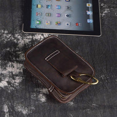 Brown Leather Cigarette Bag Holster Waist Pouches Waist Bag Belt Pouch Belt Bag For Men - iwalletsmen