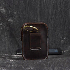 Brown Leather Cigarette Bag Holster Waist Pouches Waist Bag Belt Pouch Belt Bag For Men - iwalletsmen