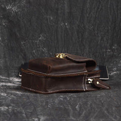 Brown Leather Cigarette Bag Holster Waist Pouches Waist Bag Belt Pouch Belt Bag For Men - iwalletsmen