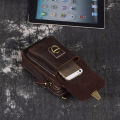 Brown Leather Cigarette Bag Holster Waist Pouches Waist Bag Belt Pouch Belt Bag For Men - iwalletsmen