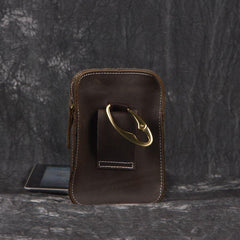 Brown Leather Cigarette Bag Holster Waist Pouches Waist Bag Belt Pouch Belt Bag For Men - iwalletsmen
