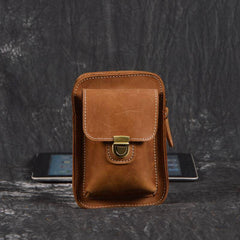 Brown Leather Cigarette Bag Holster Waist Pouches Waist Bag Belt Pouch Belt Bag For Men - iwalletsmen