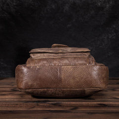 Brown Leather Mens Vertical Briefcase Work Bag Handbag Vertical 10 inches Shoulder Bags Business Bags For Men - iwalletsmen