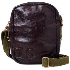Casual Coffee Leather Men Vertical Side Bag Green Small Messenger Bag Black Courier Bag For Men - iwalletsmen