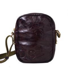Casual Coffee Leather Men Vertical Side Bag Green Small Messenger Bag Black Courier Bag For Men - iwalletsmen