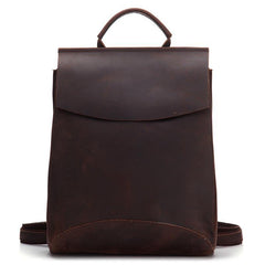 Vintage Brown LEATHER MEN'S Satchel College Backpack Travel Backpack School Backpack For Men - iwalletsmen