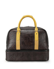Casual Brown Leather Men Business Weekender Bags Handbag With Shoes Storage Travel Bags Overnight Bags For Men - iwalletsmen