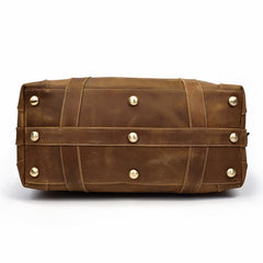 Casual Brown Leather Men Handbag Overnight Bags Travel Bags Weekender Bags For Men - iwalletsmen