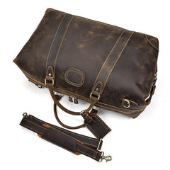 Casual Brown Leather Men Handbag Overnight Bags Travel Bags Weekender Bags For Men - iwalletsmen