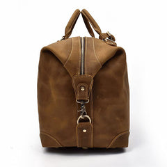 Casual Brown Leather Men Handbag Overnight Bags Travel Bags Weekender Bags For Men - iwalletsmen
