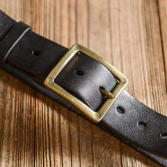 Casual Handmade Leather Simple Leather Belts Mens Black Belts Men Brown Leather Belt for Men - iwalletsmen