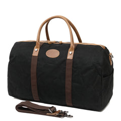 Casual Khaki Waxed Canvas Mens Weekender Bag Travel Canvas Duffle Bag for Men - iwalletsmen