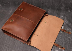Casual Leather Men's Brown Professional Briefcase 15‘’ Laptop Handbag Business Bag For Men - iwalletsmen