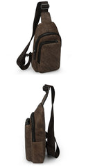 Casual Brown Sling Bag LEATHER MENS Sling Pack One Shoulder BackPack FOR MEN - iwalletsmen