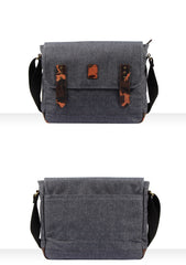 Casual Gray Oxford Cloth Mens Ancient Side Bag Messenger Bags Ancient Red Oxford Cloth Courier Bag for Men - iwalletsmen