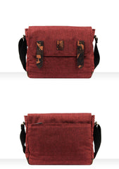 Casual Gray Oxford Cloth Mens Ancient Side Bag Messenger Bags Ancient Red Oxford Cloth Courier Bag for Men - iwalletsmen