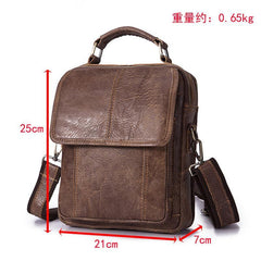 Brown LEATHER MENS Vertical SIDE BAG Small COURIER BAG Vertical Handbag MESSENGER BAG FOR MEN - iwalletsmen