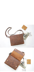 Cool Black Leather Mens 10 inches Courier Bags Coffee Brown Messenger Bags Postman Bag For Men - iwalletsmen