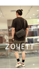 Cool Black Leather Mens Small Courier Bags Black Messenger Bags Brown Postman Bags For Men - iwalletsmen