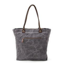 Casual Canvas Leather Black Ladies Mens Shopping Bag Tote Bag Shoulder Bag Tote Purse For Women - iwalletsmen