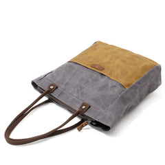 Casual Canvas Leather Black Ladies Mens Shopping Bag Tote Bag Shoulder Bag Tote Purse For Women - iwalletsmen