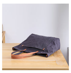 Casual Canvas Leather Mens Womens Large White Handbag Tote Bag Khaki Shoulder Bag Tote Purse For Men - iwalletsmen