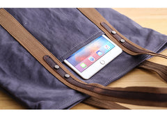 Casual Canvas Mens Womens Large 14‘’ Khaki Handbag Tote Bag Brown Shoulder Bag Tote Purse For Men - iwalletsmen