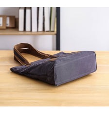Casual Canvas Mens Womens Large 14‘’ Khaki Handbag Tote Bag Brown Shoulder Bag Tote Purse For Men - iwalletsmen