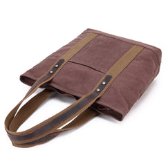 Casual Canvas Leather Womens Mens Large White Tote Bag Shoulder Bag Khaki Tote Purse For Women - iwalletsmen