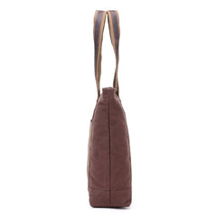 Casual Canvas Leather Womens Mens Large White Tote Bag Shoulder Bag Khaki Tote Purse For Women - iwalletsmen
