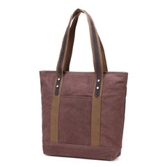 Casual Canvas Leather Womens Mens Large White Tote Bag Shoulder Bag Khaki Tote Purse For Women - iwalletsmen