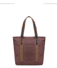 Casual Canvas Leather Womens Mens Large White Tote Bag Shoulder Bag Khaki Tote Purse For Women - iwalletsmen