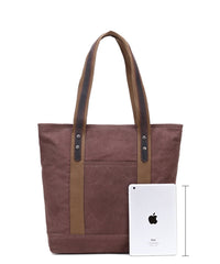 Casual Canvas Leather Womens Mens Large White Tote Bag Shoulder Bag Khaki Tote Purse For Women - iwalletsmen