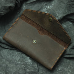Vintage Mens Leather Long Wallet Envelope Long Wallet Phone Clutch Wallet For Men - iwalletsmen