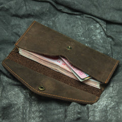 Vintage Mens Leather Long Wallet Envelope Long Wallet Phone Clutch Wallet For Men - iwalletsmen