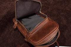 Casual Leather One Shoulder Backpack Chest Bag Sling Bag Sling Crossbody Bag For Men - iwalletsmen