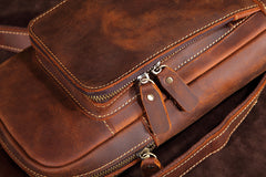 Casual Leather One Shoulder Backpack Chest Bag Sling Bag Sling Crossbody Bag For Men - iwalletsmen