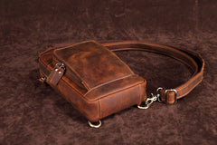 Casual Leather One Shoulder Backpack Chest Bag Sling Bag Sling Crossbody Bag For Men - iwalletsmen
