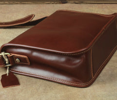 Casual Leather Brown Mens Vintage 10inch Side Bag Messenger Bag Shoulder Bags For Men - iwalletsmen