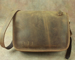 Casual Leather Brown Mens Vintage 10inch Side Bag Messenger Bag Shoulder Bags For Men - iwalletsmen