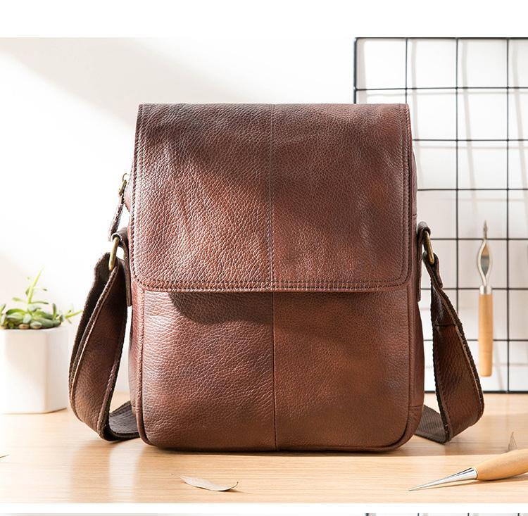 Leather side bags mens clearance