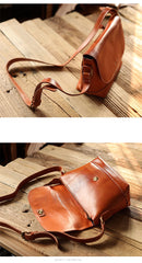 Casual Small Leather Mens Black Side Bag Brown Postman Bag Messenger Bag For Men - iwalletsmen