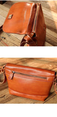 Casual Small Leather Mens Black Side Bag Brown Postman Bag Messenger Bag For Men - iwalletsmen