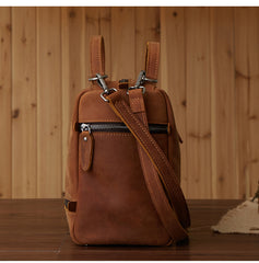 Casual Leather Mens Brown Messenger Bag Travel Bag Handbag Shoulder Bag for Men - iwalletsmen