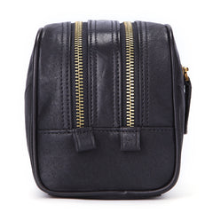 Casual Black Leather Men's Wristlet Bag Double Zipper Clutch Bag For Men - iwalletsmen